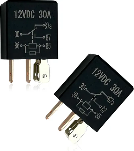 Jeseny Paquete de 2 relés para automóvil de 5 pines, 12 V, 30 A, de alto rendimiento, impermeable, estable, multiusos, resistente, kit estándar para