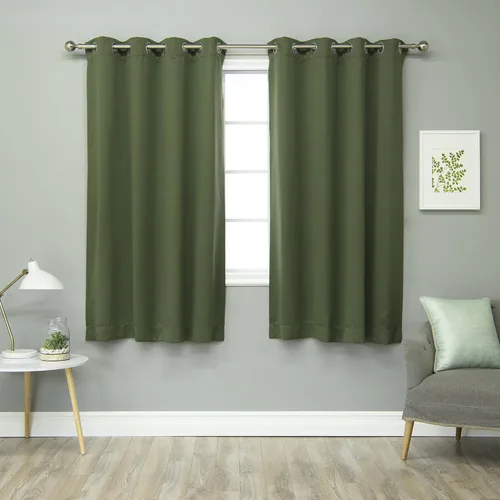 Miniatura 44 de Best Home Fashion Cortinas opacas con aislamiento térmico, ojales de acero inoxidable y níquel, color rosa bebé, 52 pulgadas de ancho x 63 pulgadas