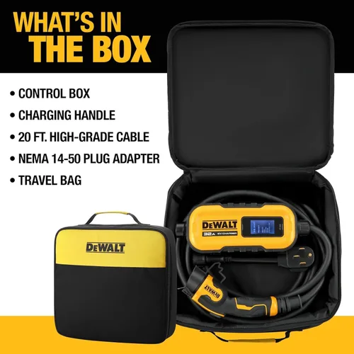 Miniatura 8 de DEWALT Cargador portátil de nivel 2 de 120-240 V para vehículo eléctrico (EV) de hasta 32 amperios, certificado CSA para interiores/exteriores