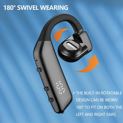 Miniatura 4 de Auricular Bluetooth V5.3 Auricular Bluetooth de un solo oído, con cancelación de ruido y compatible con micrófono, tiempo de conversación de 30