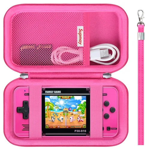 Miniatura 15 de Supmay Funda de transporte compatible con WELLST·G Consola de juegos portátil para niños - 220 videojuegos retro precargados, funda de Cubo azul