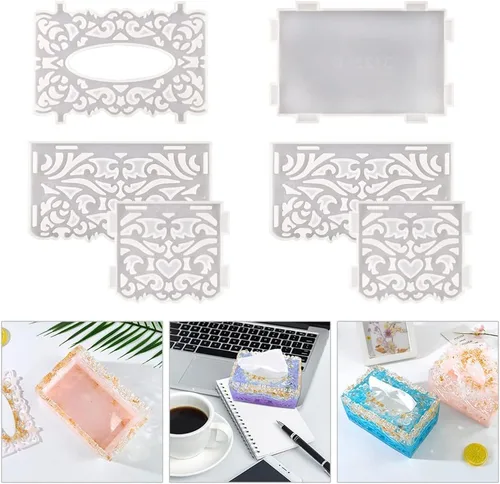 Miniatura 8 de Laciness - Moldes de caja de almacenamiento, moldes compactos de resina epoxi de silicona, contenedor de almacenamiento con diseño de tapa