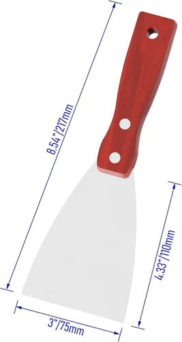 Miniatura 2 de Cuchillo de masilla, herramienta raspadora de acero inoxidable de 3 pulgadas, cuchillos de metal con mango de madera para paneles de yeso