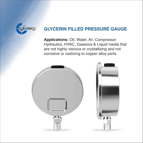 Miniatura 4 de Medidor de presión relleno de líquido de glicerina de 5000 PSI, dial de 2.5 pulgadas, montaje inferior 1/4 NPT, caja de acero inoxidable 304, piezas