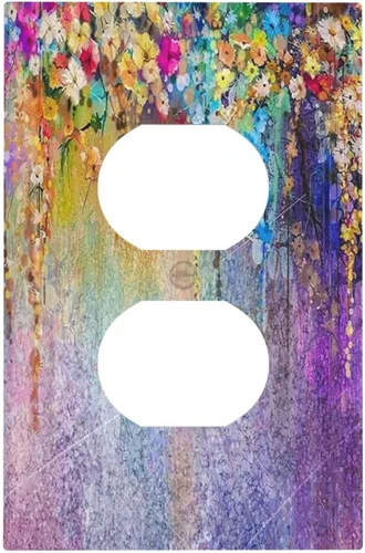 Miniatura 58 de Mid Century Morden Boho - Placa de pared para interruptor de luz dúplex de 1 banda, placa frontal decorativa eléctrica para receptáculo para baño