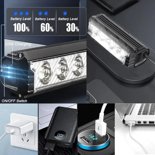 Miniatura 4 de Luz de Bicicleta LED Super Brillante, Faro de Bicicleta Recargable USB, Faro de Bicicleta Resistente al Agua, Faro de Bicicleta de 2500 Lúmenes