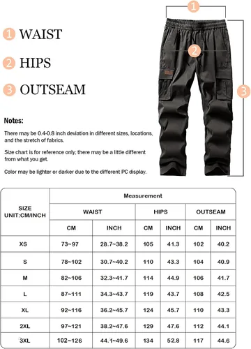 Miniatura 6 de Pantalones cargo casuales para hombre, pantalones de senderismo con cordón, pantalones de entrenamiento tácticos para hombre