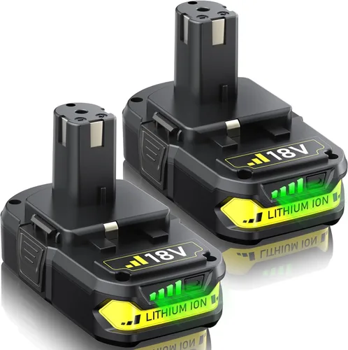 Paquete de 2 baterías de repuesto de 4.0Ah para baterías Ryobi de 18 V P102 P103 P104 P105 P107 de 18 voltios ONE+
