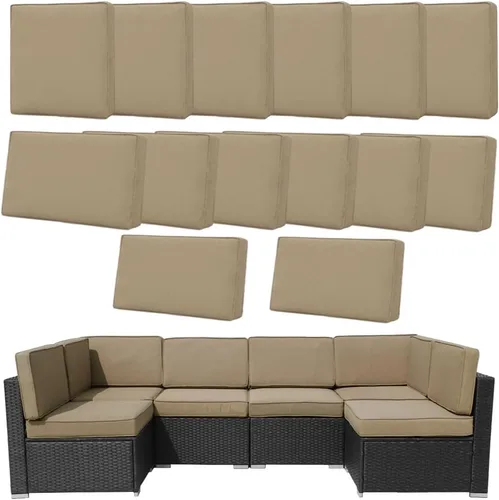 Miniatura 25 de 14 Fundas de Cojines para Exteriores de Repuesto Lavables Impermeables Resistentes a UV con Cremallera para Sofá de 6 Plazas Fundas Deslizantes