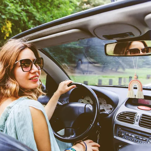 Miniatura 5 de Frienda 3 Piezas Encantadoras Arcoíris Boho para Coche Difusores de Aceite Esencial para Coche Ambientadores Lindos Hechos a Mano Accesorios