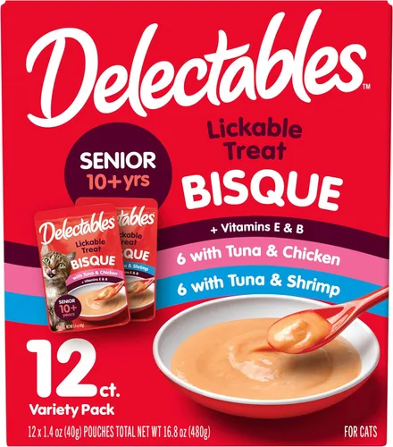 Miniatura 11 de Delectables Golosinas Húmedas para Lamer para Gatos - Atún y Pollo, 1.4 Onzas (Paquete de 12)