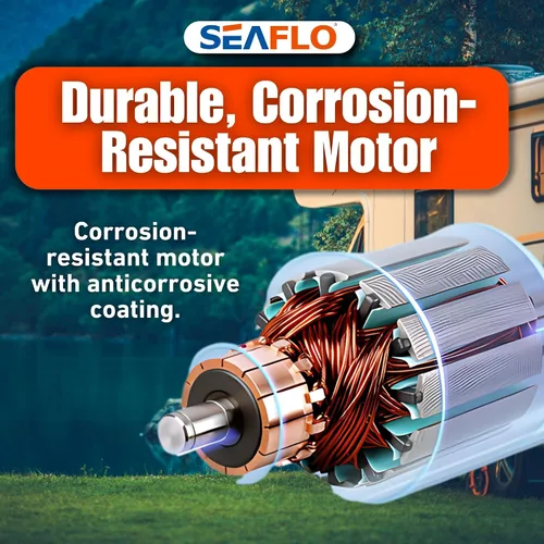 Miniatura 8 de SEAFLO Kit de bomba de lavado de cubierta de lavado serie 33 – 12 V CC, 3.0 GPM, 70 PSI, interruptor de presión resistente, para aplicaciones de RV
