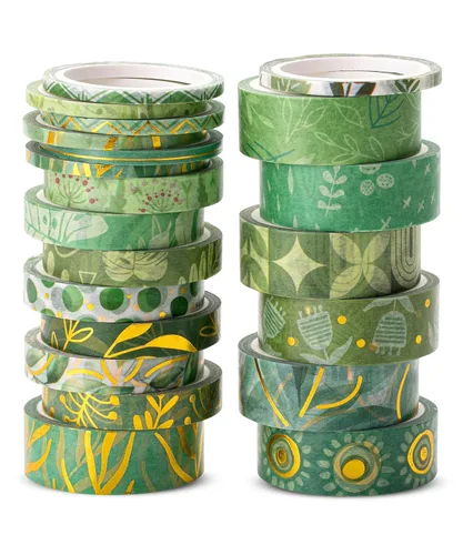 Miniatura 14 de Mr. Pen - Juego de cintas Washi de cuadrícula, 7 rollos, 0.6 pulgadas, cinta washi para diario, cinta decorativa, cinta de diario, cinta