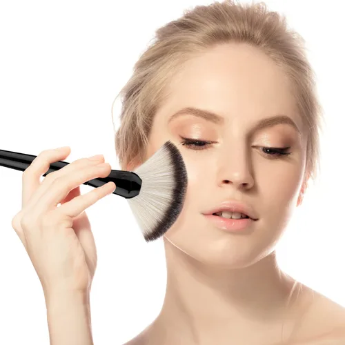 Miniatura 3 de Luxspire Brocha de maquillaje con abanico, brocha de maquillaje profesional para resaltar rubor, bronceador, brocha para pómulos, cepillo