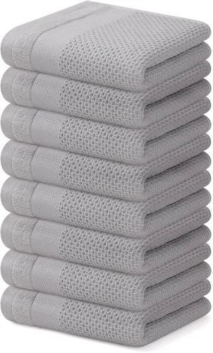 Miniatura 27 de Homaxy Paños de cocina 100% algodón, paquete de 8 – 12 x 12 pulgadas, tejido de gofre, muy suaves y absorbentes, paños de cocina de secado rápido
