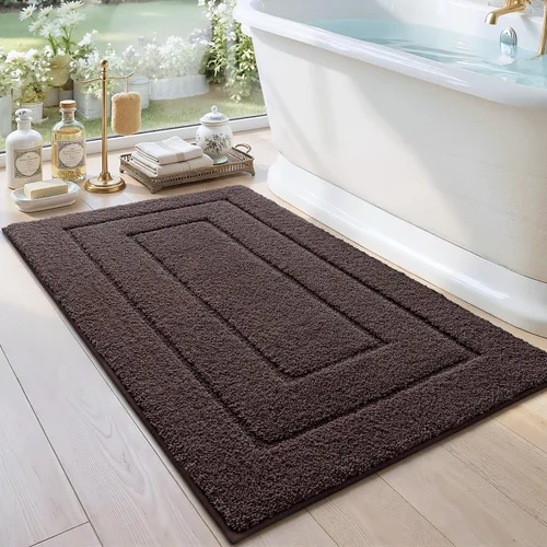 Miniatura 13 de DEXI - Alfombra de baño antideslizante, absorbente, de alta calidad, lavable a máquina, cómoda alfombra para cuarto de baño