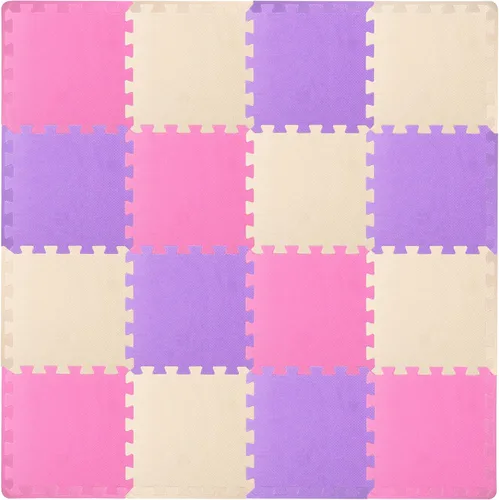 Miniatura 14 de ProSource Alfombra de espuma para rompecabezas para niños y bebés con colores sólidos, 36 o 16 azulejos encajables con bordes, Negro/Gris/Blanco