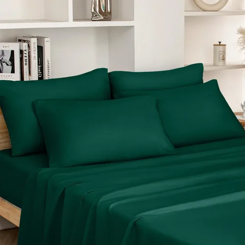 Miniatura 21 de HOMEIDEAS Sábanas de cama tamaño King – Juego de 6 piezas (dorado) – Sábanas de microfibra cepillada extra suave 1800, bolsillo profundo, sin
