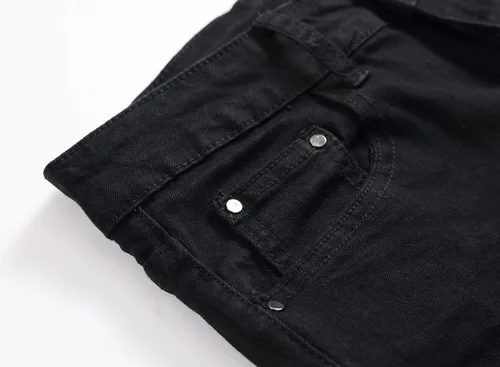 Miniatura 3 de Leward Pantalones de mezclilla ajustados para hombre, rasgados, elásticos, desgastados, elásticos y desgastados