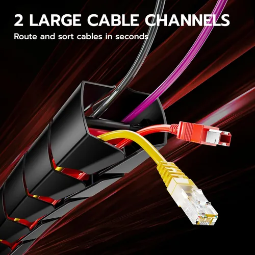 Miniatura 5 de ARES WING Columna de gestión de cables debajo del escritorio, organizador de cables de vértebras con abrazadera para escritorio de pie, organizador