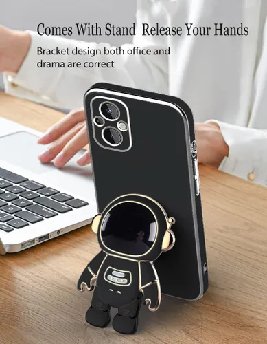 Miniatura 3 de Compatible con OnePlus Nord N20 5G Funda con chapado creativo de astronauta de dibujos animados rosa, para OnePlus Nord N20 5G, funda de silicona a
