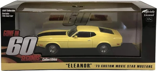 1973 Ford Mustang Mach 1 Yellow Eleanor Gone in Sixty Seconds Movie (1974) 1/43 de Greenlight 86412