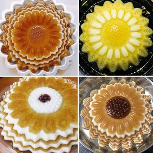 Miniatura 3 de SADYFON Molde de aluminio para decoración de pasteles en forma de flor de girasol para cumpleaños, boda, aniversario, fiesta, tartas, moldes