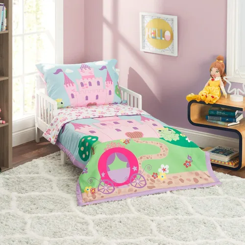 Miniatura 20 de EVERYDAY KIDS Juego de ropa de cama de 4 piezas para niños pequeños – Aventuras del espacio exterior – Incluye edredón, sábana encimera, sábana