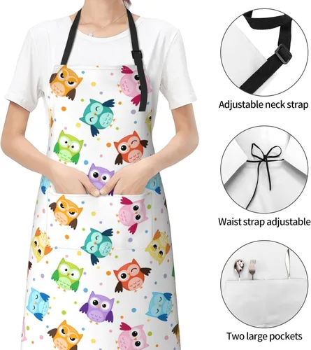 Miniatura 4 de Delantal ajustable con babero para hombres y mujeres, chef, cocina, barbacoa, parrilla