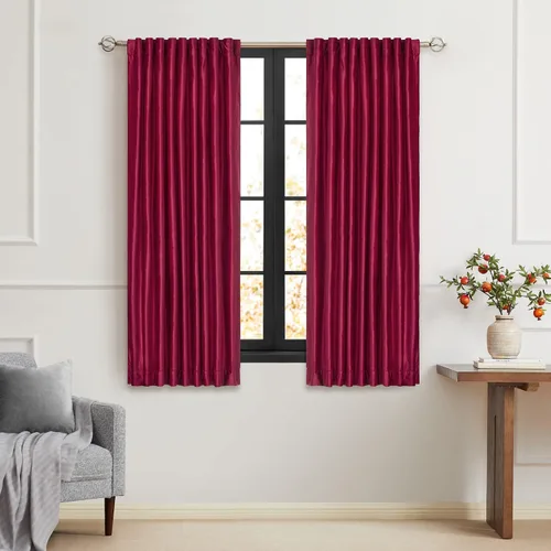 Miniatura 55 de PRIMROSE Cortinas de terciopelo champán de 63 pulgadas de largo para sala de estar, juego de 2 paneles opacos, bolsillo para barra, pestaña trasera