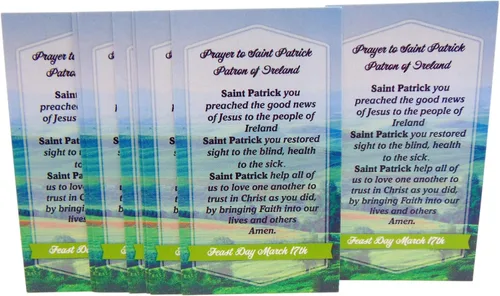 Westmon Works Paquete de 10 tarjetas de San Patricio con patrón de oración, Saint of Ireland, fabricado en los Estados Unidos, juego de 10