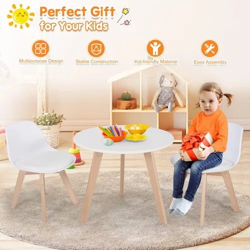 Miniatura 5 de KOTEK Juego de mesa y silla para niños, mesa de actividades para niños y 2 sillas con asiento acolchado para edades de 3 a 8 años, juego de mesa