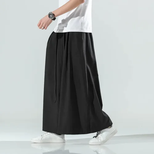 Miniatura 4 de Seidarise Pantalones de yoga japoneses de lino estilo harén de pierna ancha para hombre, estilo harén, estilo hip hop, holgados