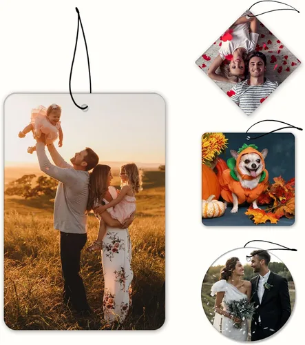 Miniatura 7 de Ambientador personalizado para coche Ambientadores personalizados para coche con imágenes, accesorios para coche para hombres, novios, familia