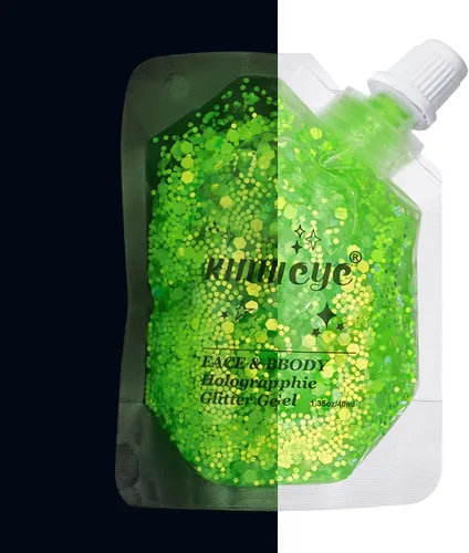 Miniatura 8 de Gel holográfico con purpurina para el rostro, brillo corporal con maquillaje para cabello, cara, clavícula, brazo, uñas, sombra de ojos, lentejuelas