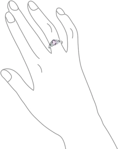 Miniatura 2 de Bling Jewelry Anillo triquetra personalizable con piedra de luna ovalada, amatista, topacio azul, BFF, hermandad de mujeres, hermanas, amistad, nudo