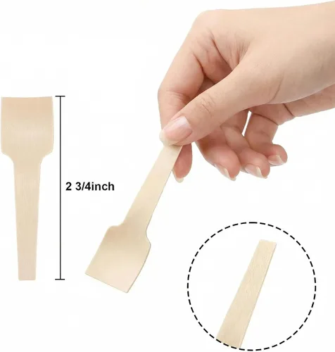 Miniatura 2 de Bekith 400 cucharas pequeñas de madera, mini cucharas de helado de madera, cuchara desechable de 2-3/4 pulgadas para manualidades, exfoliantes