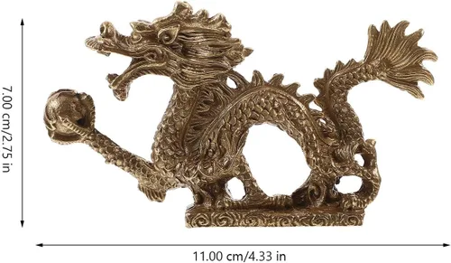 Miniatura 9 de Beavorty Estatua de dragón chino Feng Shui, escultura de dragón dorado, figuras reales del zodiaco 2023, escultura de año nuevo, adornos de mesa