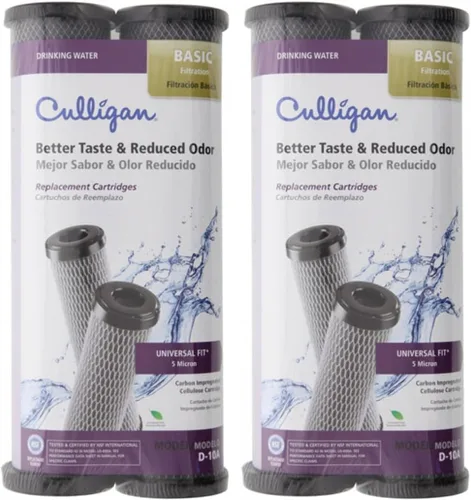 Miniatura 3 de Culligan Cartucho de reemplazo de agua potable D-10 Nivel 1 Celulosa impregnada de carbono 2 Pk Gris