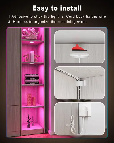 Miniatura 6 de MYPLUS Luces inteligentes para debajo del gabinete, luces de disco de ambiente compatibles con Alexa y Google Home, regulables y de color RGB