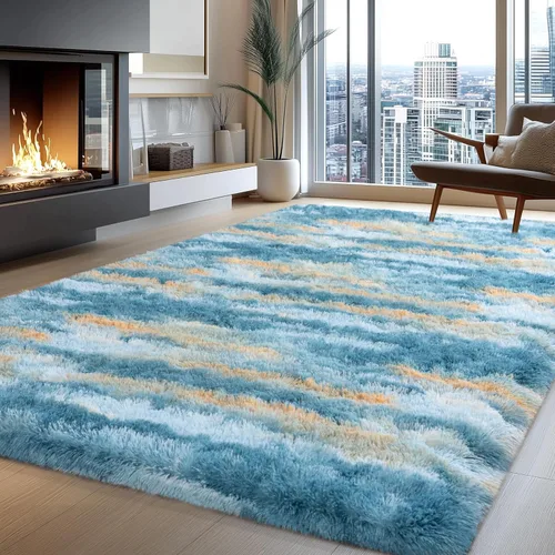 Miniatura 18 de Alfombra pequeña rosa para dormitorio, alfombras de área esponjosas peludas de 2x3 pies para habitación de niñas y niños, alfombra suave
