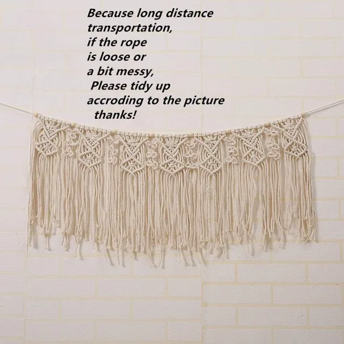 Miniatura 2 de Guirnalda de macramé para colgar en la pared del cuarto del bebé, decoración de pared bohemia para el hogar, dormitorio, boda, decoración de primer