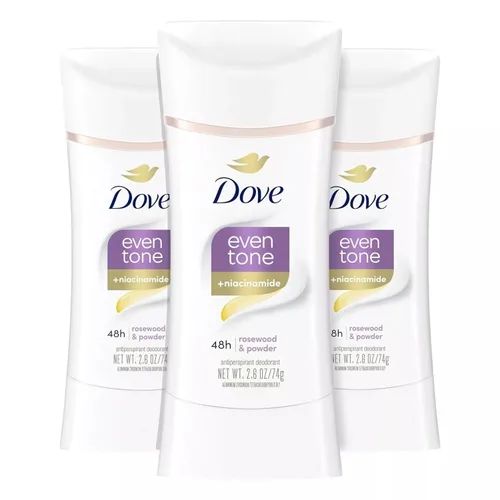 Dove Desodorante antitranspirante de tono uniforme para tono de piel desigual Polvo bloqueador de sudor para sensación fresca todo el día 2.6 oz 3