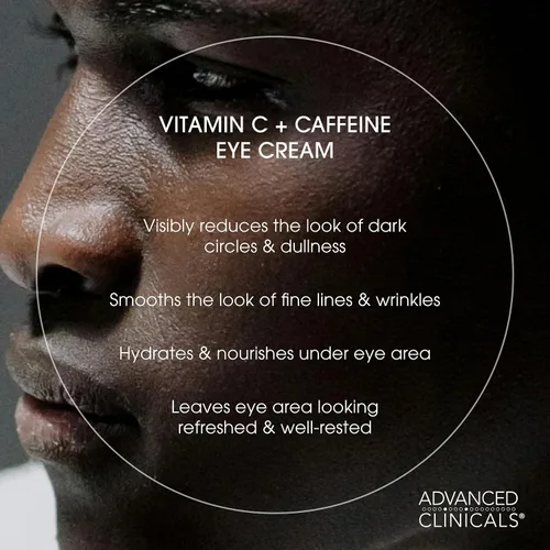 Miniatura 4 de Advanced Clinicals Bálsamo para Ojos con Vitamina C + Cafeína Crema Hidratante Facial Crema para Debajo de los Ojos para Mejorar la Apariencia