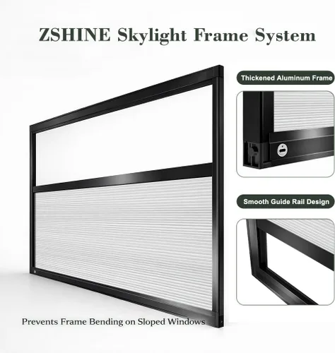 Zshine Persianas celulares motorizadas sin cordones con panal de abeja, persianas opacas de tela para ventana de tragaluz (93021A blanco hueso)