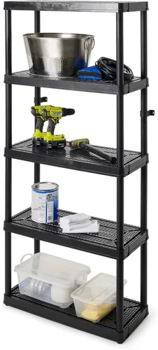 Miniatura 8 de Gracious Living Unidad de almacenamiento de 5 estantes de altura fija ventilada de servicio medio, 14 x 32 x 72 pulgadas, sistema organizador