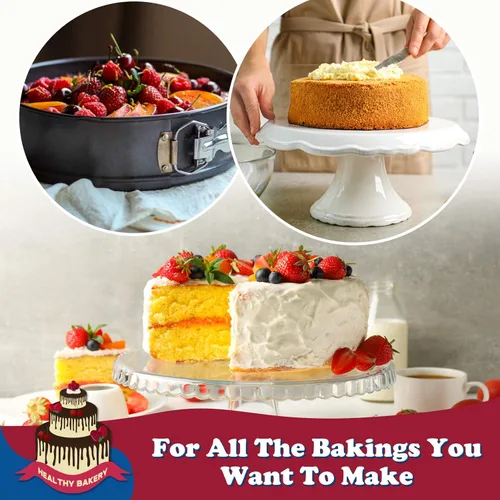Miniatura 5 de HIWARE Molde para Cheesecake Antiadherente de 9 Pulgadas Molde Desmontable con Fondo Extraíble/A Prueba de Fugas - Negro