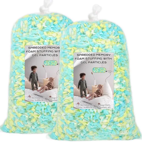 Miniatura 8 de Relleno de saco de frijoles Garifon, 9.1 kg de relleno de espuma viscoelástica triturada, relleno para silla de saco de frijoles, relleno de saco