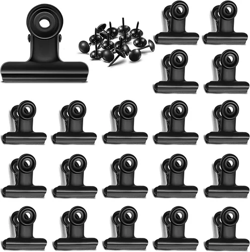 Miniatura 9 de YUCHIYA Paquete de 10 Clips Bulldog con Chinchetas para Tablero de Corcho, Clips de Metal para Manualidades, Clips Aglutinadores de Metal para Cobre