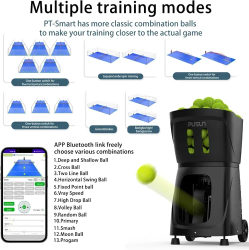 Miniatura 3 de Padel-Smart PRO-Professional Padel Ball Machine with Internal Spin Technology - Smart App Control - 100+ Ball Capacity - 4-6 Hour
